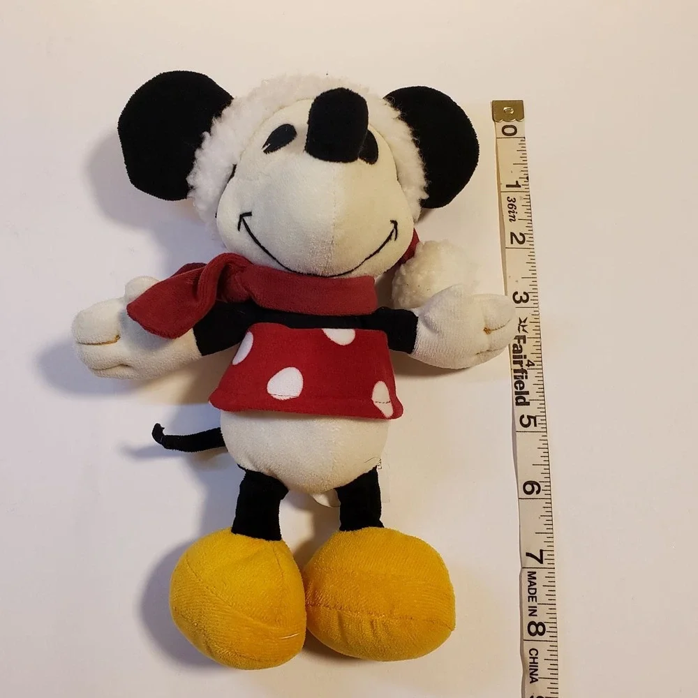Disney Store Minnie Mouse Plush Pie Eyed Christmas Santa Hat Vintage 8